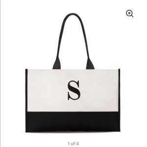 Mud pie canvas initial tote